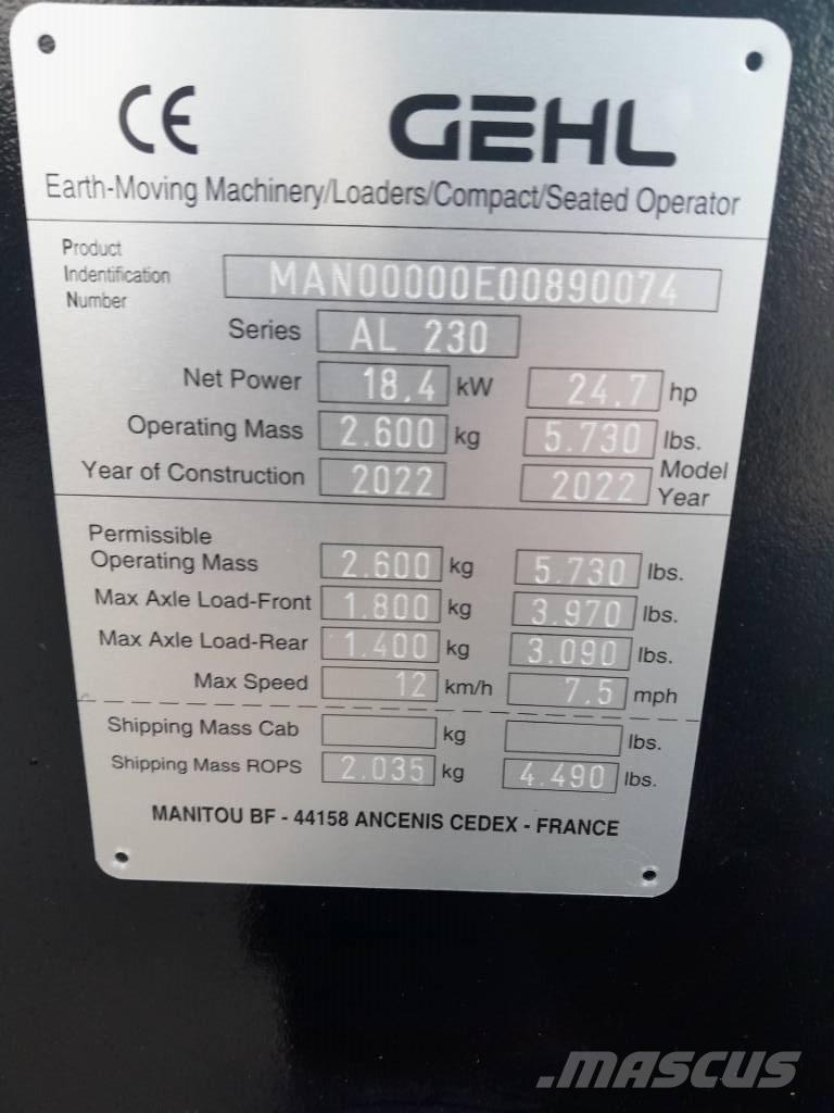 Gehl AL230 Carregadora multifunções