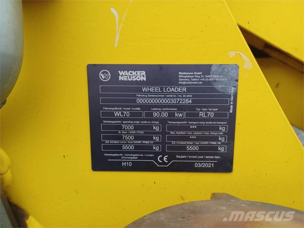 Weidemann WL70 Pás carregadoras de rodas