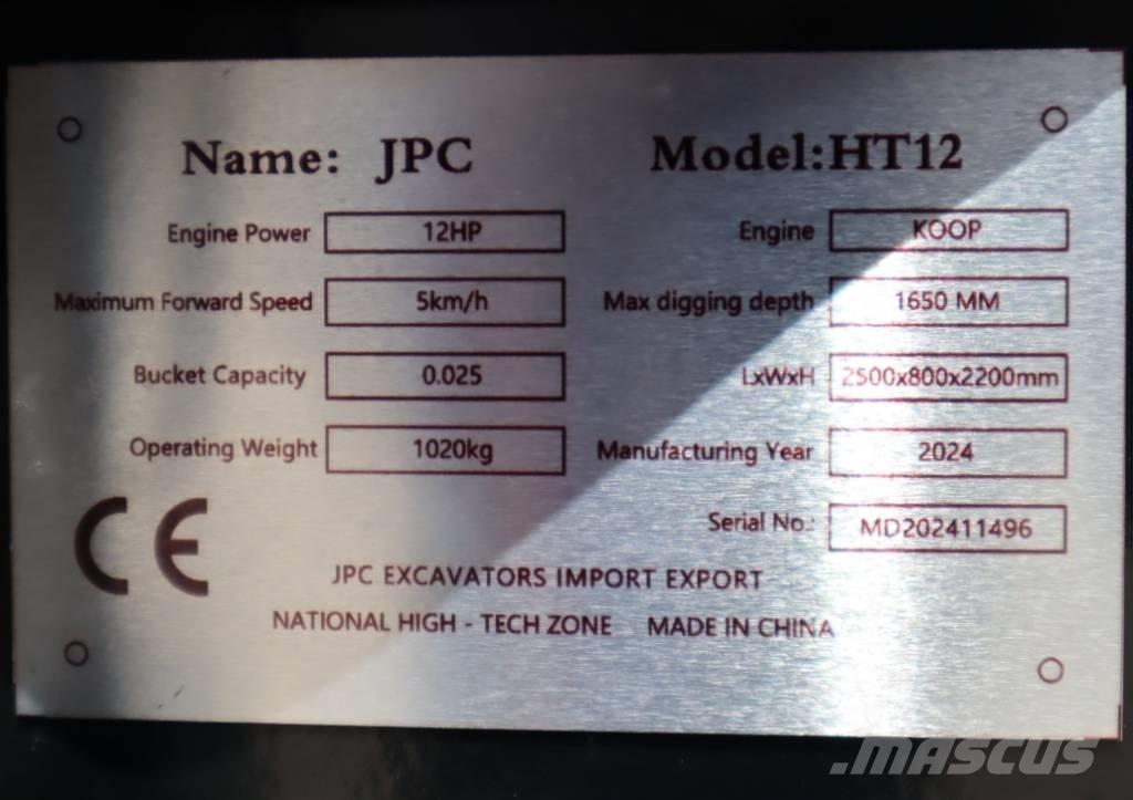 JPC HT 12 Mini Escavadoras <7t