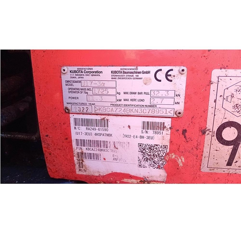 Kubota U17-3a Mini Escavadoras <7t