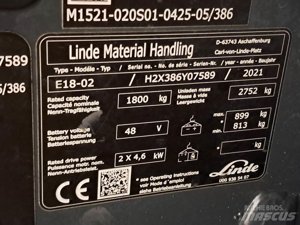 Linde E18-02 Empilhadores eléctricos