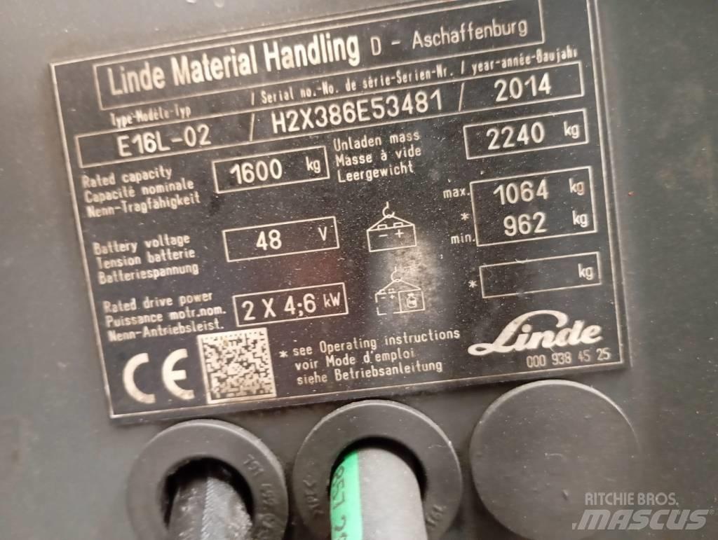 Linde E 16 Empilhadores eléctricos