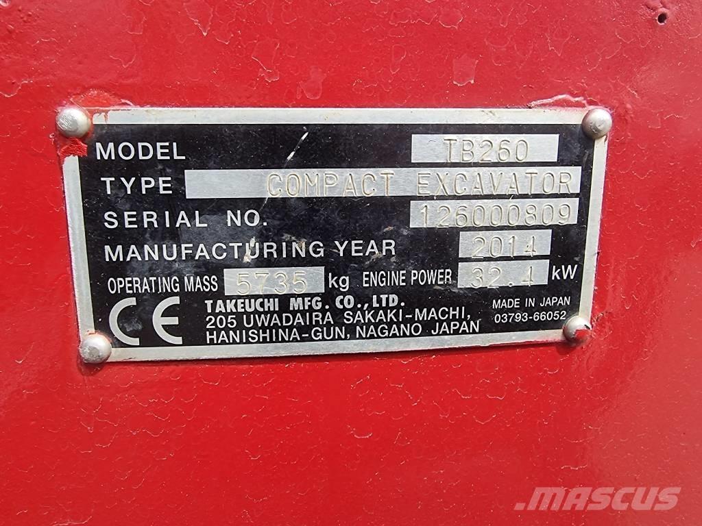 Takeuchi TB 260 Mini Escavadoras <7t