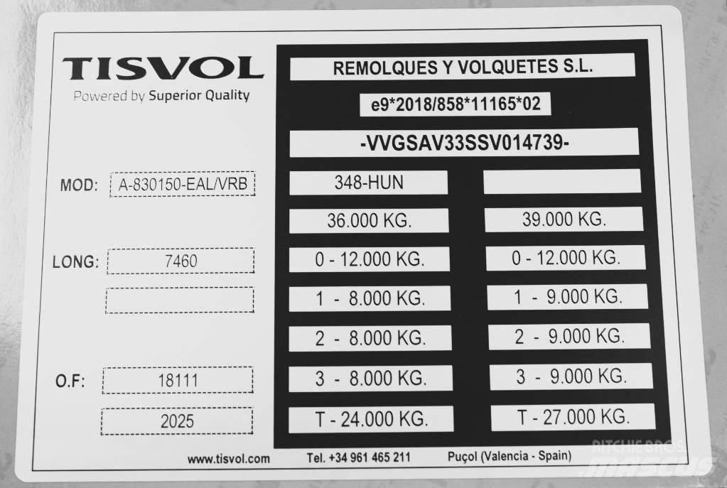  Tisvol 26,8m3 EVR Reboques basculantes
