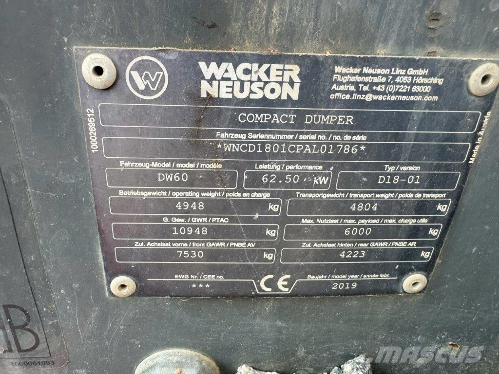 Wacker Neuson DW 60 Dumpers de obras