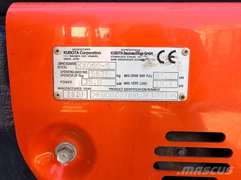 Kubota KX060-5 GLS2 Mini Escavadoras <7t
