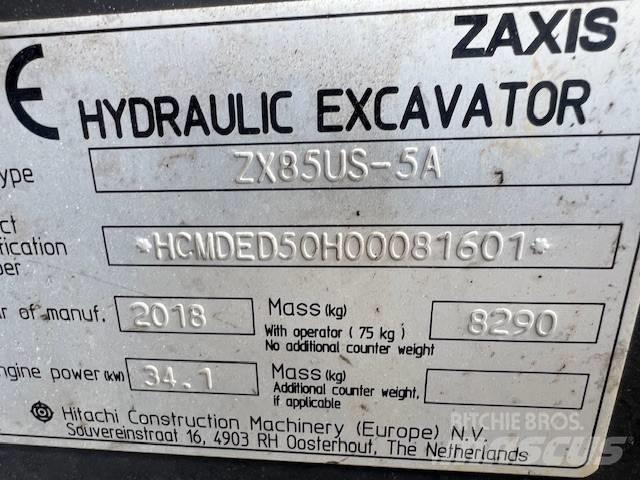 Hitachi ZX85US-5A Escavadoras Midi 7t - 12t