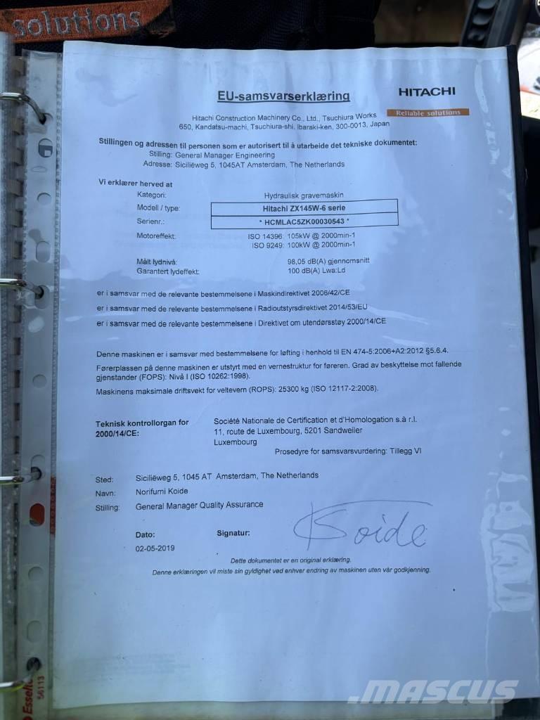 Hitachi ZX 145 W-6 Escavadoras de rodas