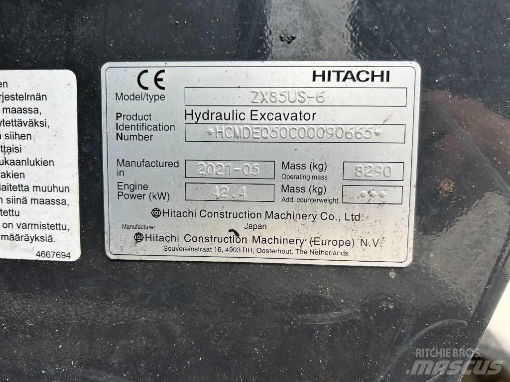 Hitachi ZX85U-6 Escavadoras Midi 7t - 12t