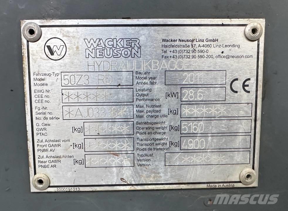 Wacker Neuson 50 Z3 Mini Escavadoras <7t