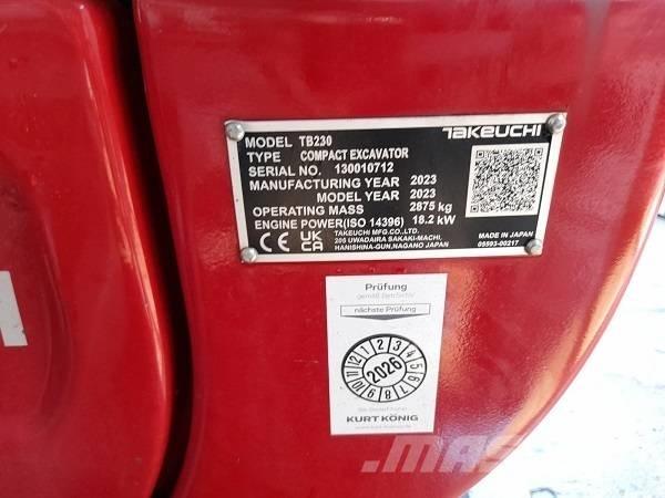 Takeuchi TB 230 Mini Escavadoras <7t