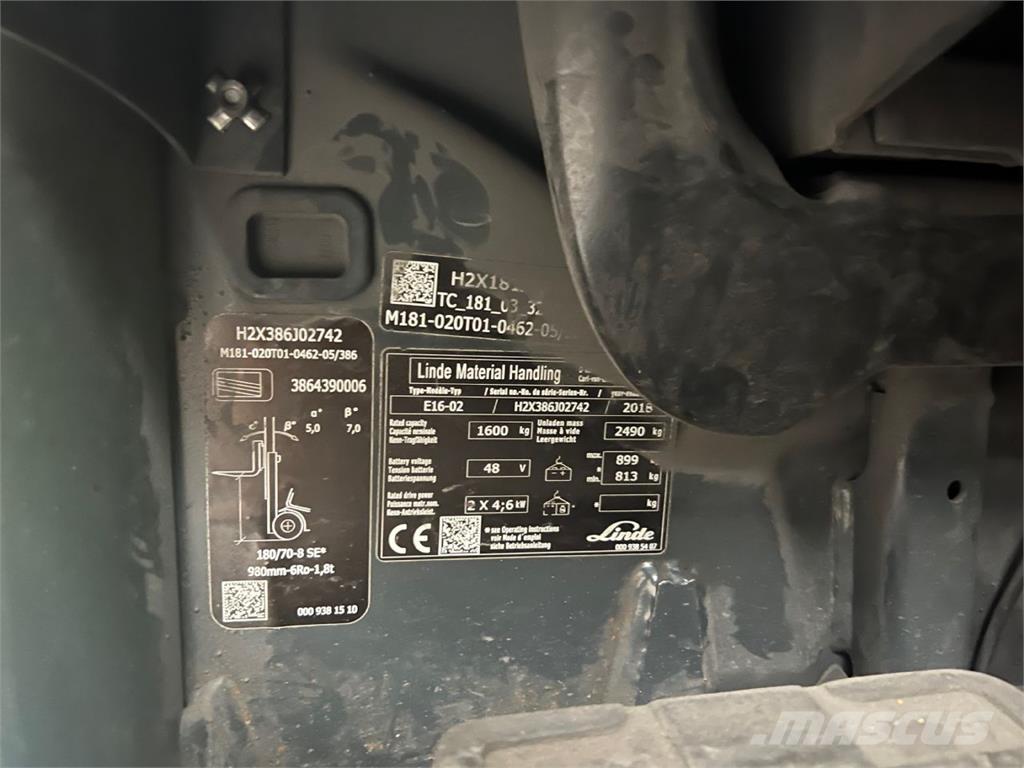 Linde E16-02 Empilhadores eléctricos