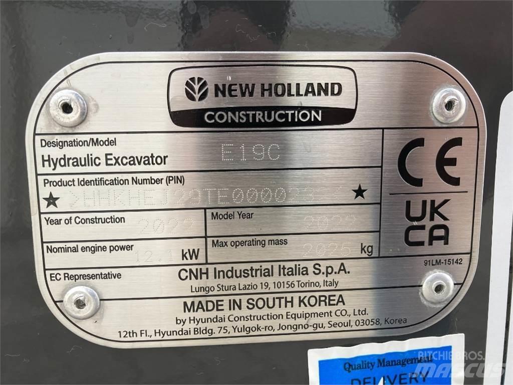 New Holland E 19C Mini Escavadoras <7t