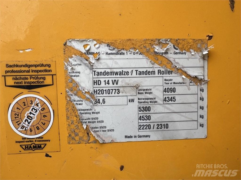 Hamm HD 14 VV Cilindros Compactadores tandem