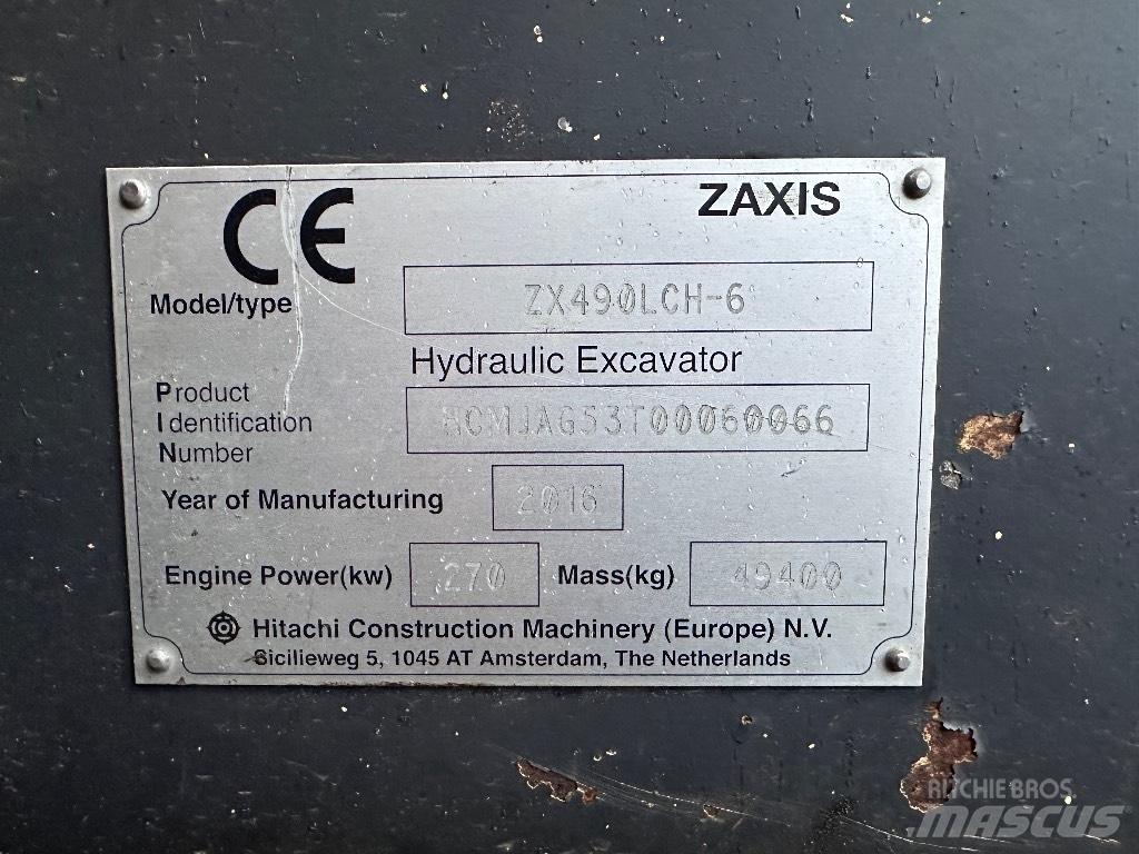 Hitachi ZX 490 LCH Escavadoras de rastos