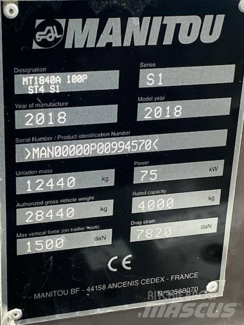  ''SÅLD'' Manitou MT1840A Manipuladores telescópicos