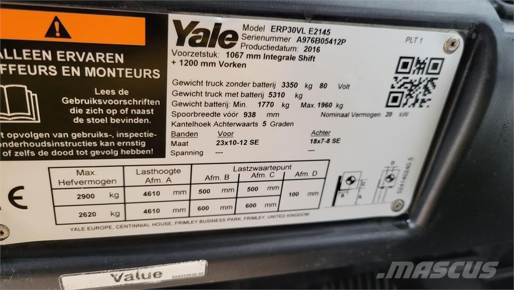 Yale ERP30VL 2016 Empilhadores eléctricos