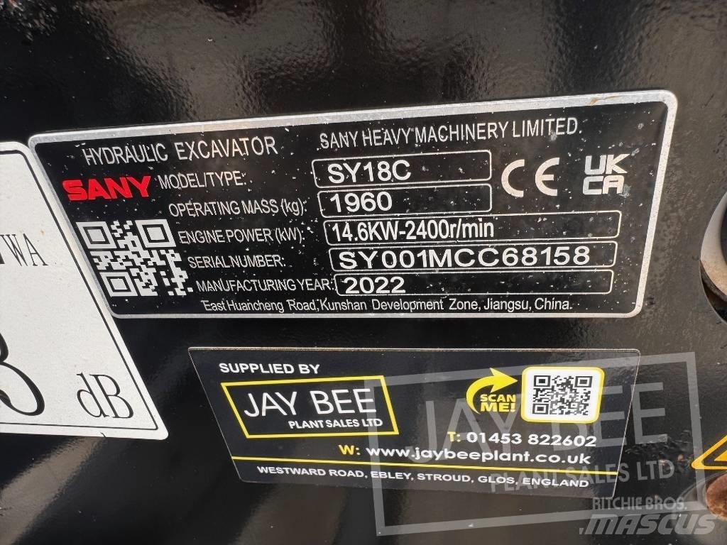 Sany SY 18 C Mini Escavadoras <7t