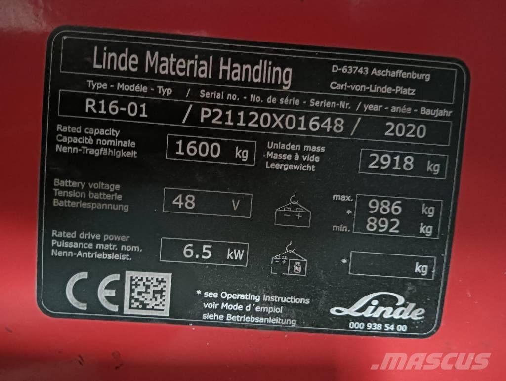 Linde R 16 Empilhadores Elevadores
