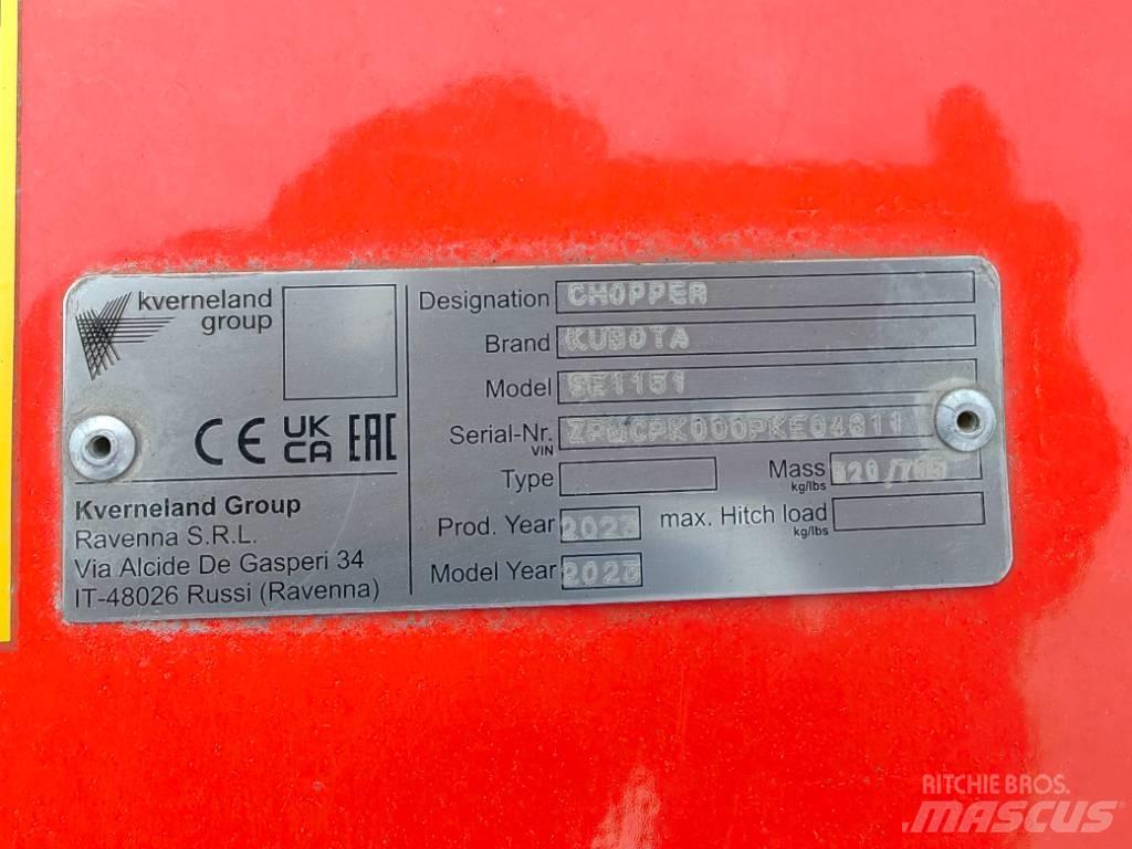Kubota SE 1151UB Gadanheiras e cortadores de folhas para pastos