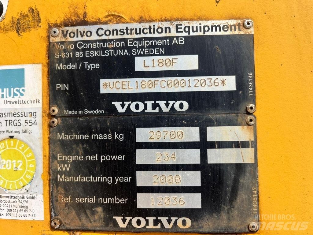 Volvo L 180 F Pás carregadoras de rodas