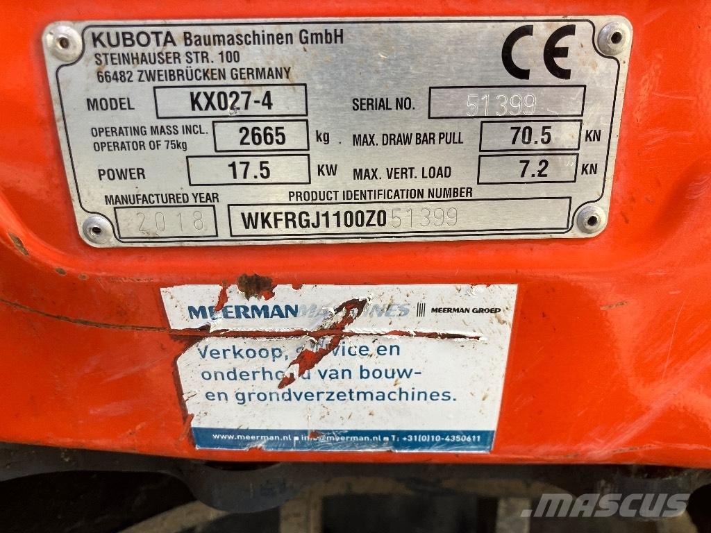 Kubota KX 027-4 Mini Escavadoras <7t