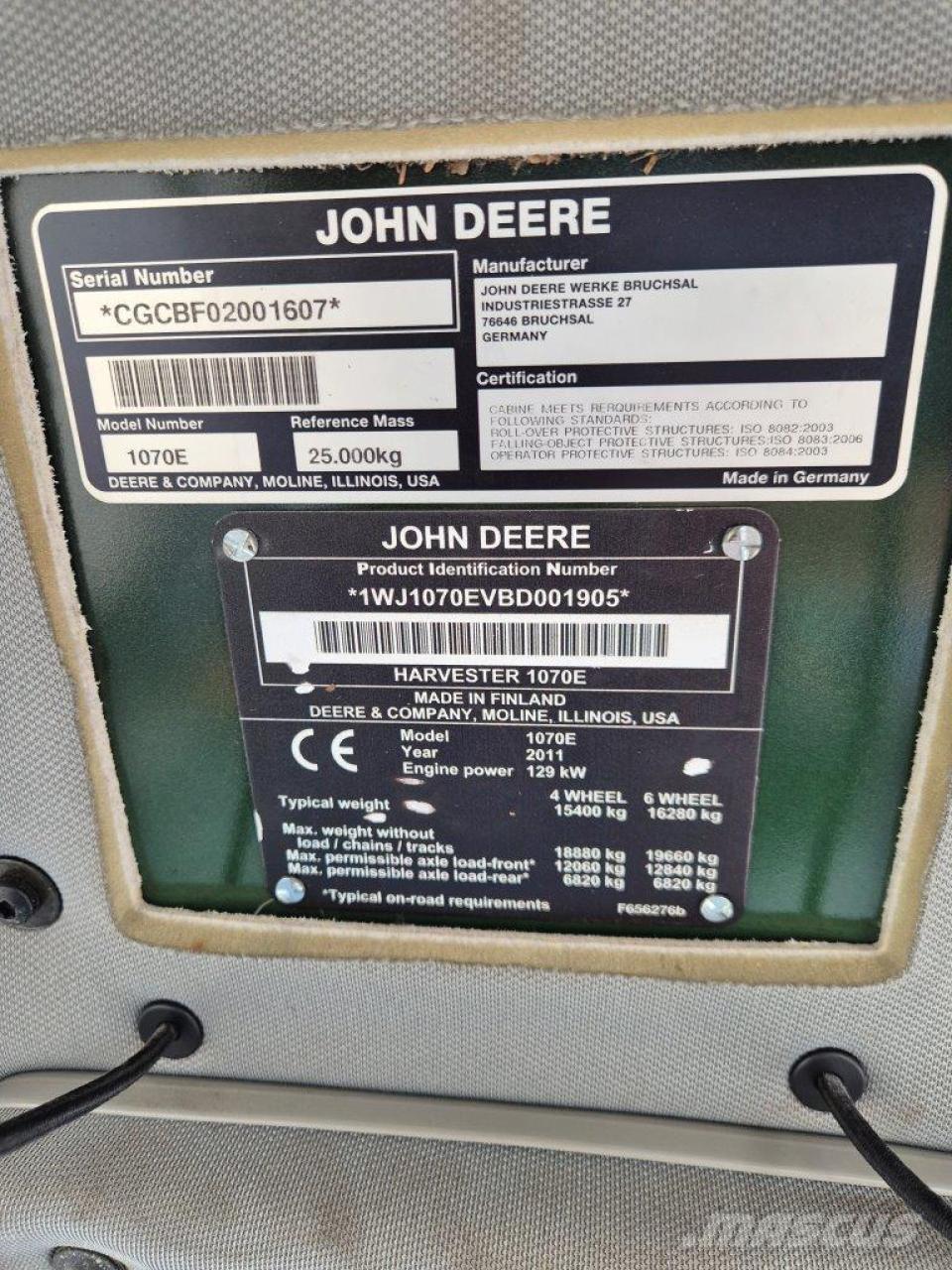 John Deere 1070 E Processadores florestais