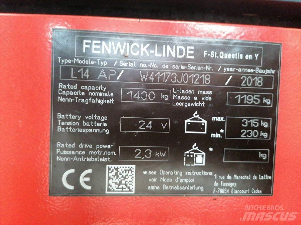 Linde L14 AP Empilhador para operador externo