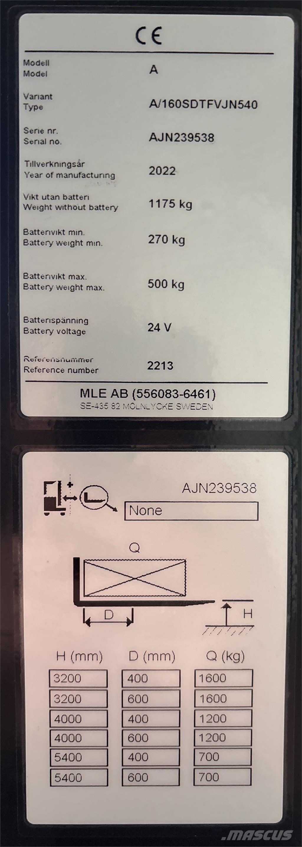 Atlet A160 Self propelled stackers