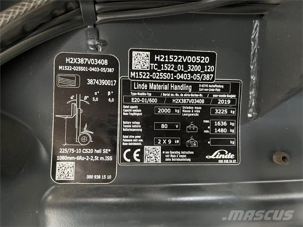 Linde E 20H-01/600 Empilhadores eléctricos