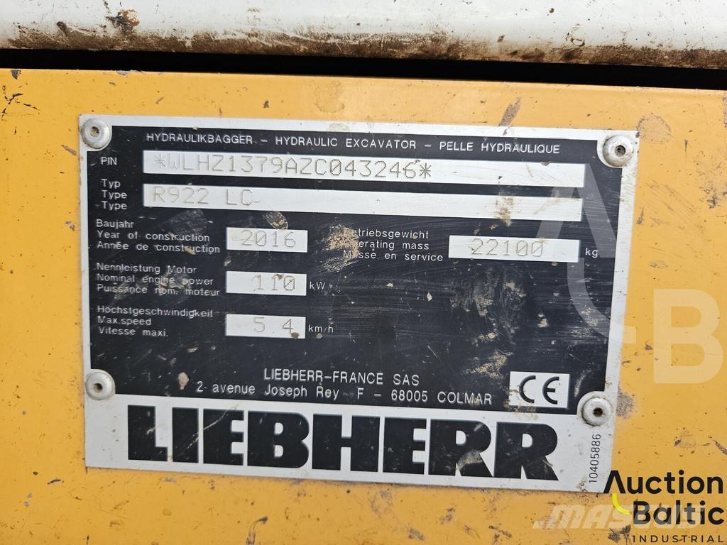 Liebherr R922 LC Escavadoras de rastos