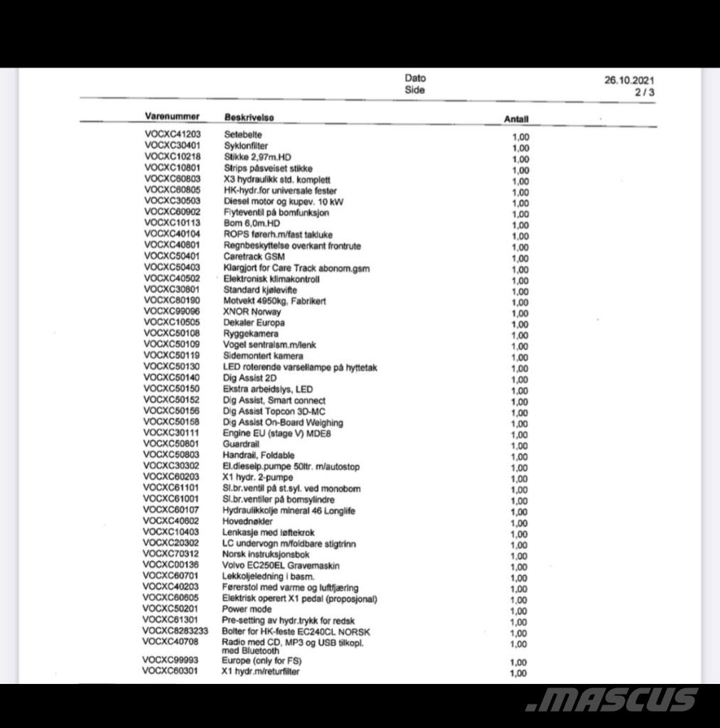 Volvo EC 250 EL Escavadoras de rastos