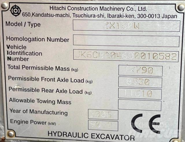 Hitachi ZX 160W Escavadoras de rodas
