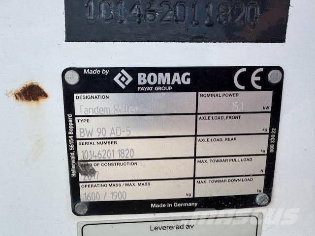 Bomag BW90 AD-5, Vält Cilindros Compactadores tandem
