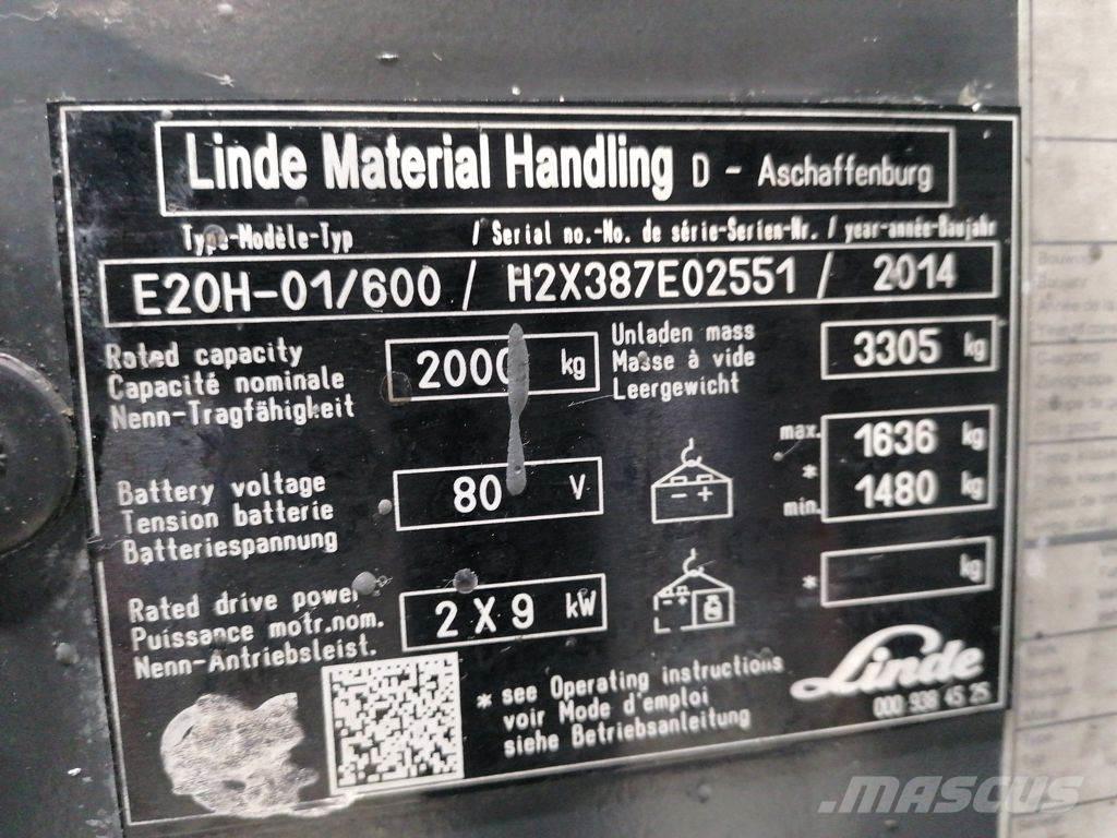 Linde E20H-01/600 Empilhadores eléctricos