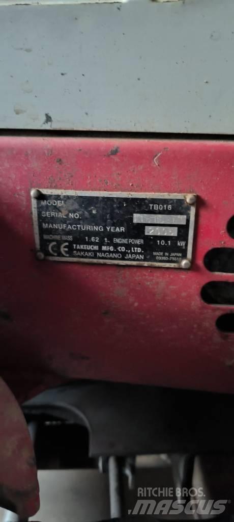 Takeuchi TB016 Mini Escavadoras <7t