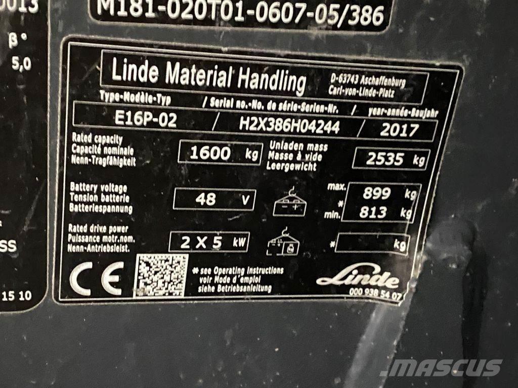 Linde E16P-02 Empilhadores eléctricos