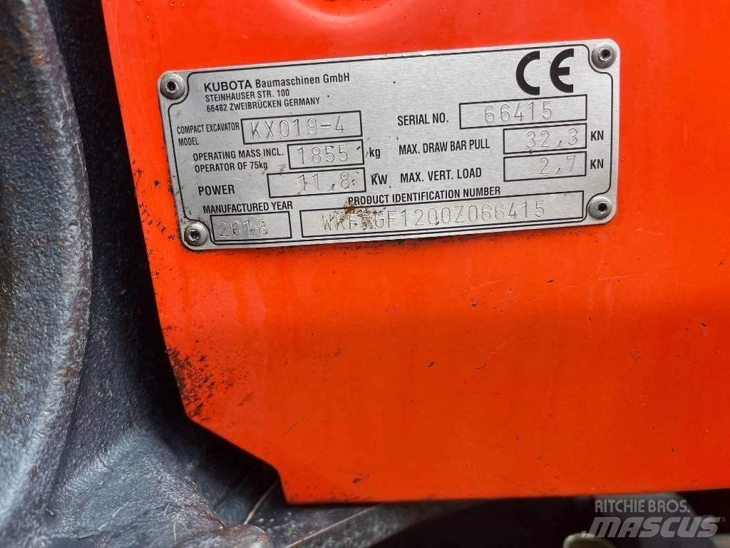 Kubota KX019-4 Mini Escavadoras <7t
