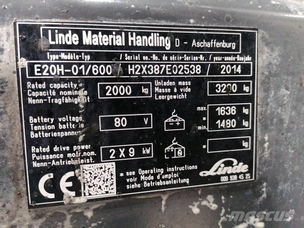 Linde E20H-01/600 Empilhadores eléctricos