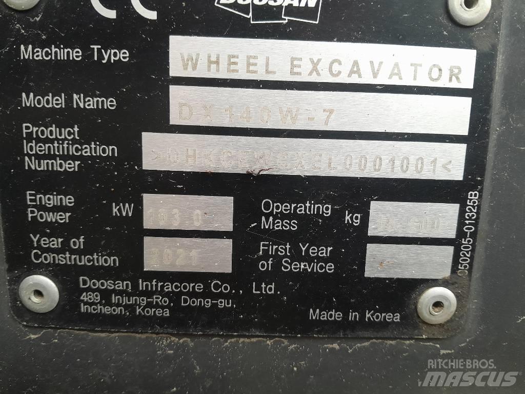 Doosan DX140W-7 Escavadoras de rodas