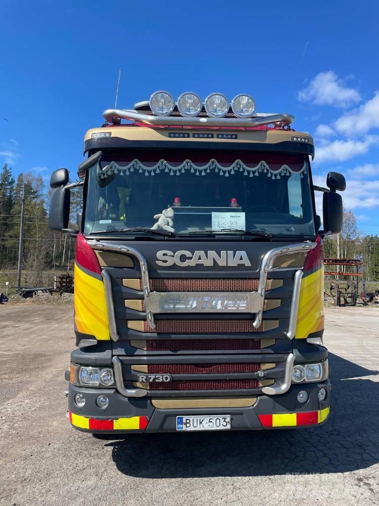 Scania R730 Camiões caixa desmontável com elevador de cabo