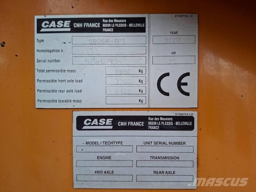 CASE 580 SR Retroescavadoras