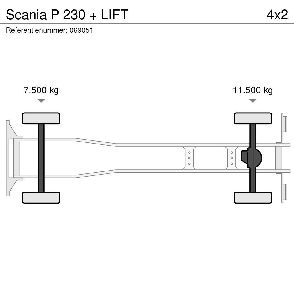 Scania P 230 + LIFT Camiões de caixa fechada