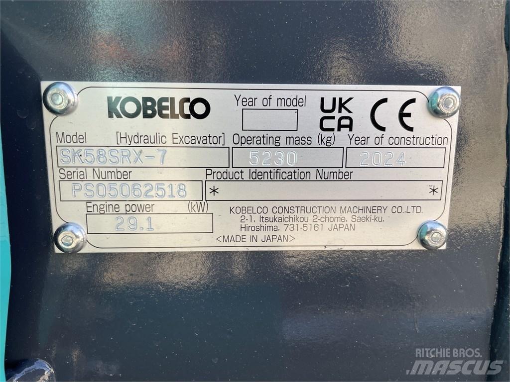 Kobelco SK 58 SRX-7 Mini Escavadoras <7t