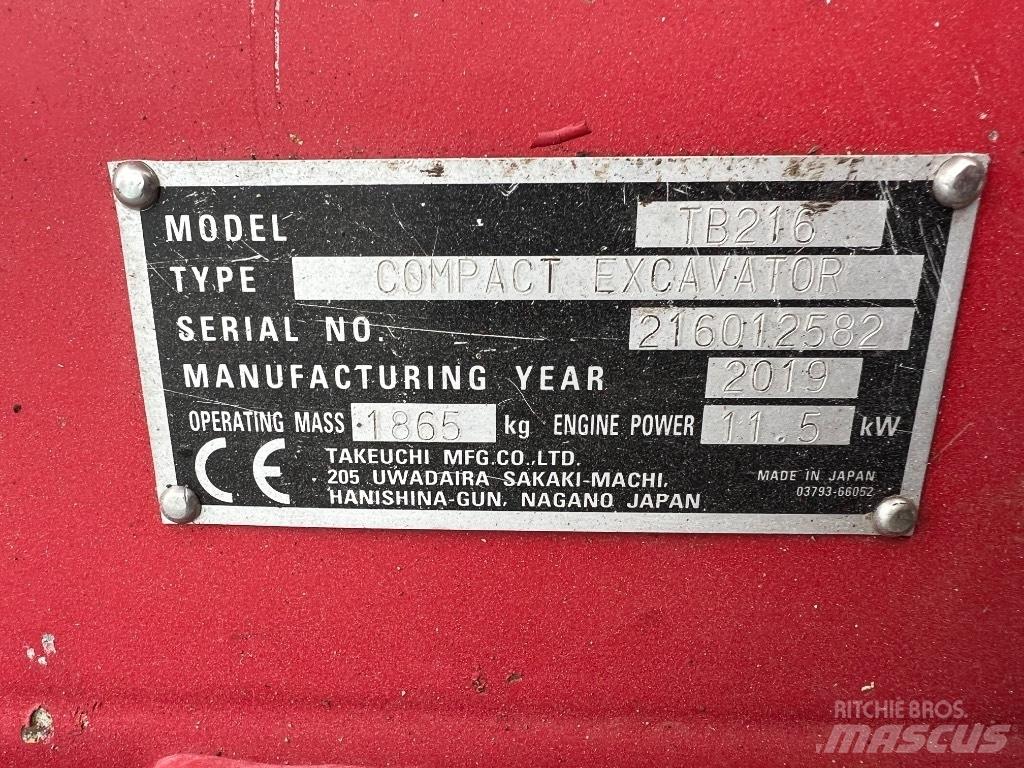 Takeuchi TB 216 Mini Escavadoras <7t