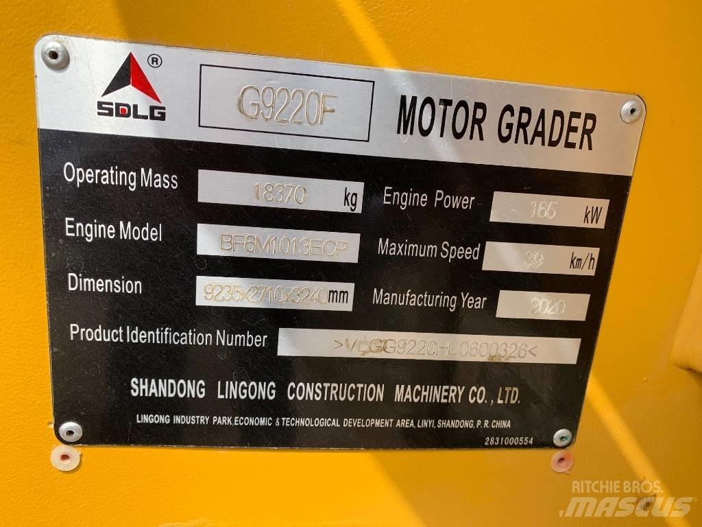 SDLG G 9220 Motoniveladoras