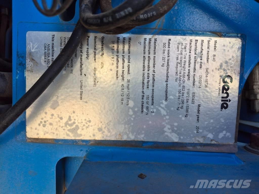Genie S 40 Elevadores braços Telescópicos