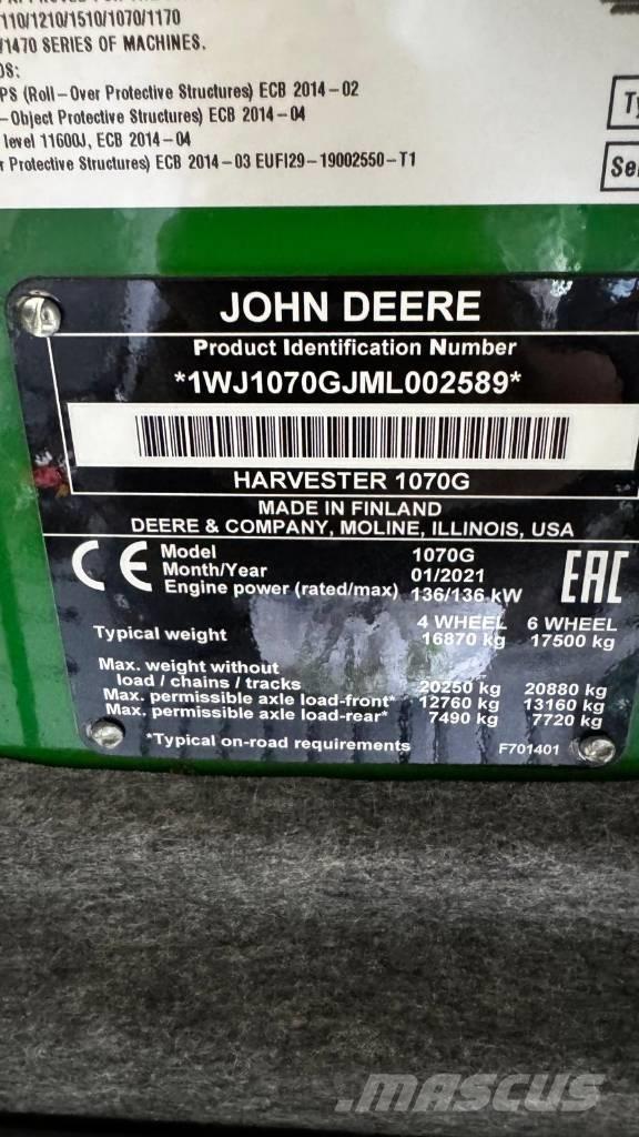 John Deere 1070 Processadores florestais