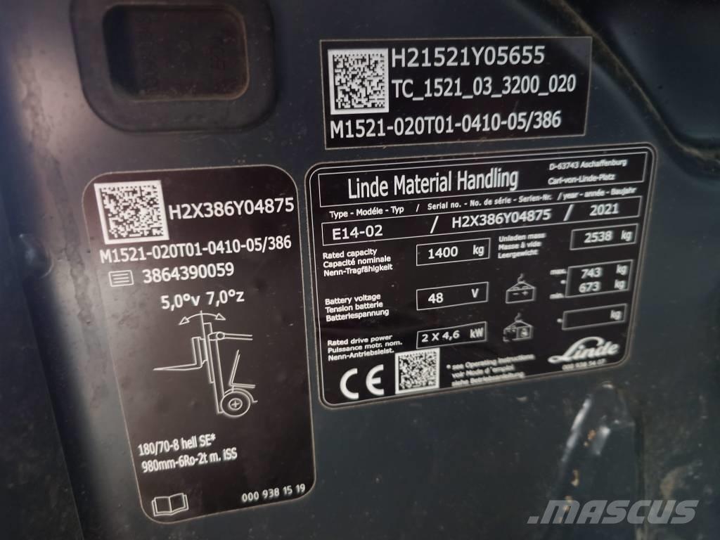 Linde E 14/386-02 Empilhadores eléctricos