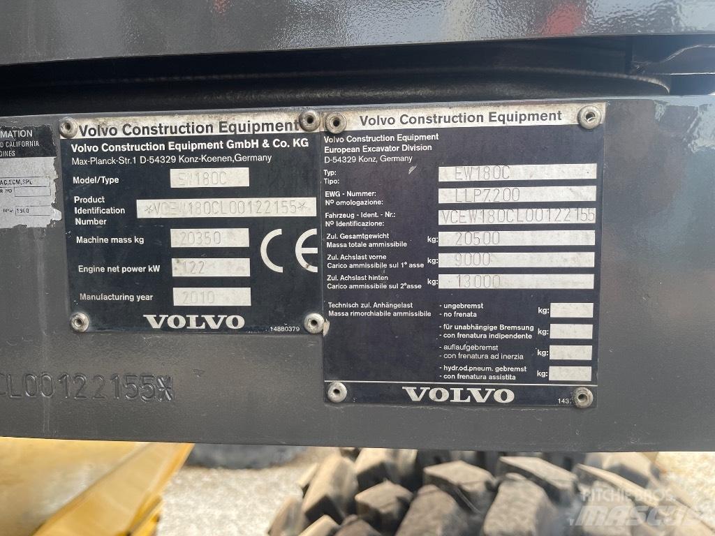 Volvo EW 180 C Escavadoras de rodas